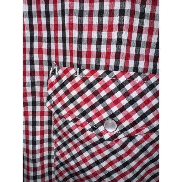 Roper Mens XL Red Black White Western Pearl Snap Short Sleeve Short Sleeve Shirt - Picture 4 of 7